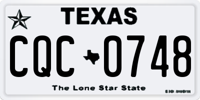 TX license plate CQC0748