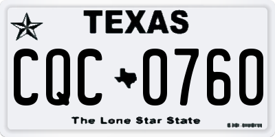 TX license plate CQC0760