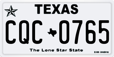 TX license plate CQC0765