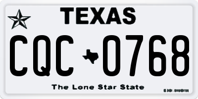 TX license plate CQC0768