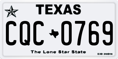 TX license plate CQC0769