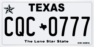 TX license plate CQC0777