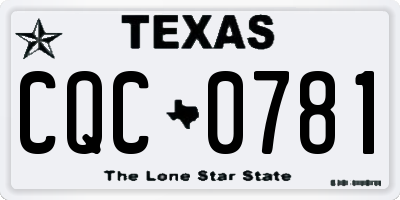 TX license plate CQC0781