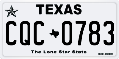 TX license plate CQC0783