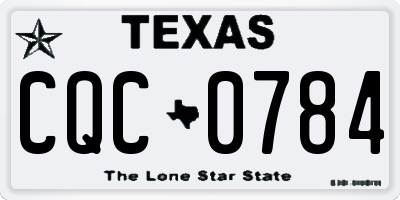 TX license plate CQC0784