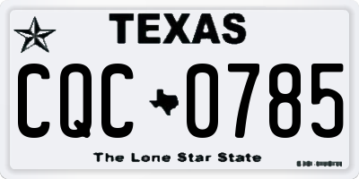 TX license plate CQC0785