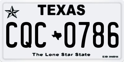 TX license plate CQC0786