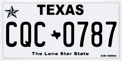 TX license plate CQC0787