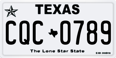 TX license plate CQC0789