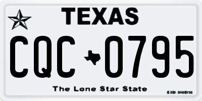 TX license plate CQC0795