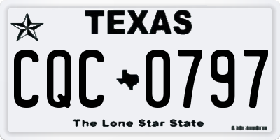 TX license plate CQC0797
