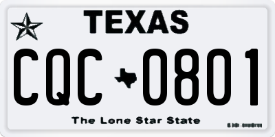 TX license plate CQC0801