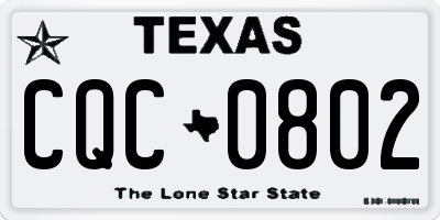 TX license plate CQC0802