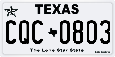 TX license plate CQC0803