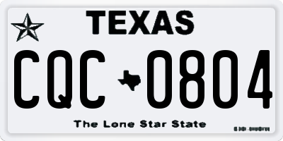 TX license plate CQC0804