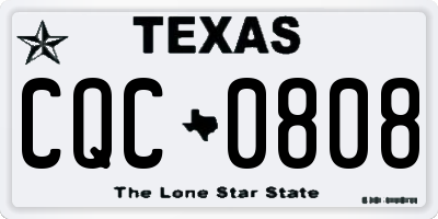 TX license plate CQC0808