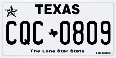 TX license plate CQC0809