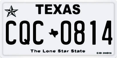 TX license plate CQC0814
