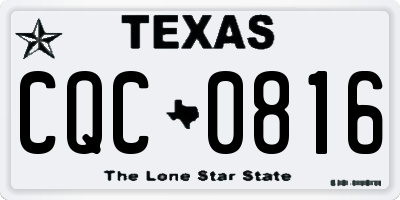 TX license plate CQC0816