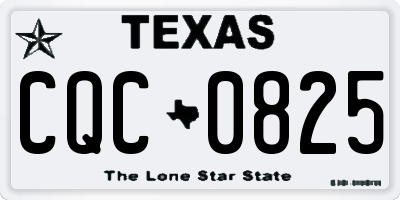 TX license plate CQC0825