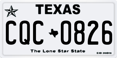 TX license plate CQC0826