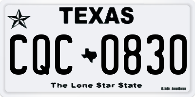 TX license plate CQC0830