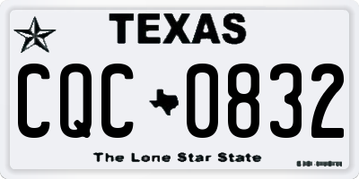 TX license plate CQC0832