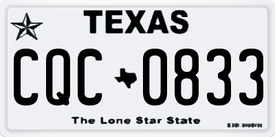 TX license plate CQC0833