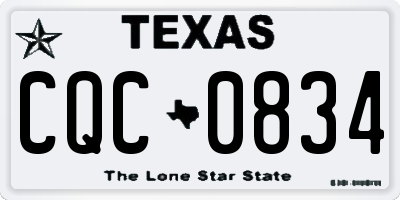 TX license plate CQC0834