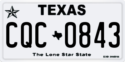TX license plate CQC0843