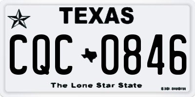 TX license plate CQC0846