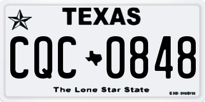 TX license plate CQC0848