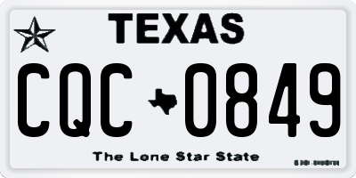 TX license plate CQC0849