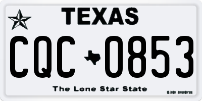 TX license plate CQC0853