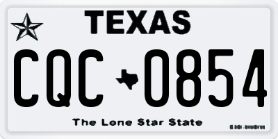 TX license plate CQC0854