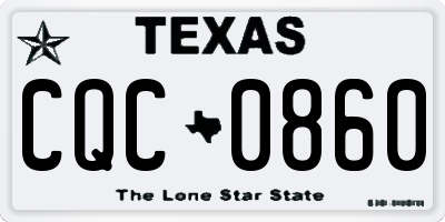 TX license plate CQC0860