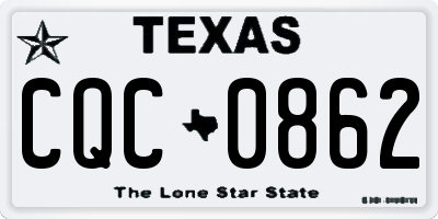 TX license plate CQC0862
