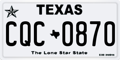 TX license plate CQC0870
