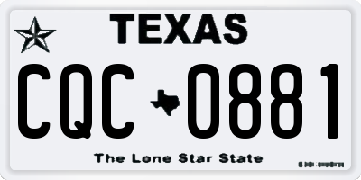 TX license plate CQC0881