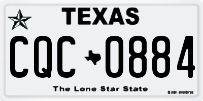 TX license plate CQC0884