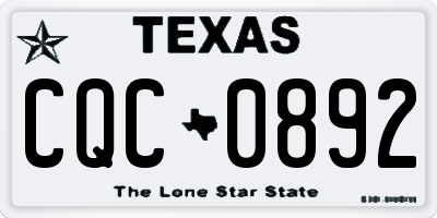 TX license plate CQC0892