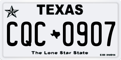 TX license plate CQC0907