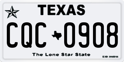 TX license plate CQC0908