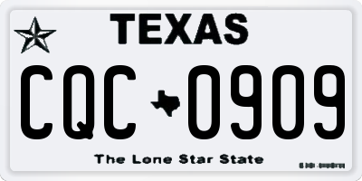 TX license plate CQC0909