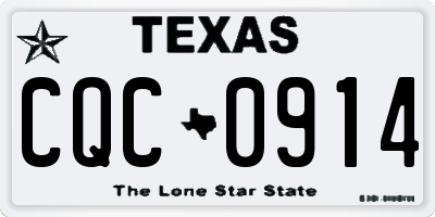 TX license plate CQC0914