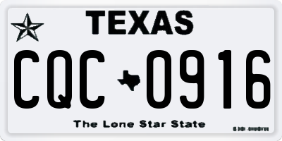 TX license plate CQC0916