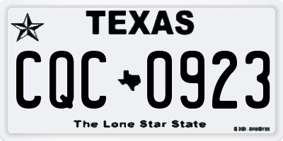 TX license plate CQC0923