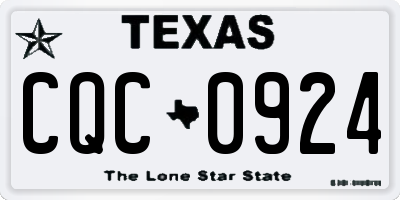 TX license plate CQC0924