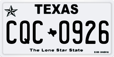 TX license plate CQC0926