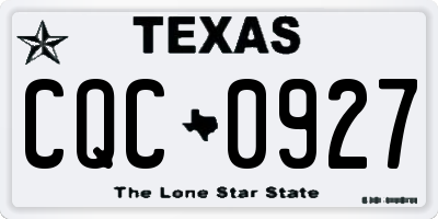 TX license plate CQC0927